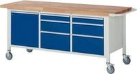 RAU Werkbank Serie 8570, fahrbar, 6 Schubladen, 1 Fachboden mit T&uuml;r 156842