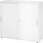 Schiebet&uuml;rschrank Breno, abschlie&szlig;bar, Spanplatte, melaminharzbeschichtet, B 1200 x