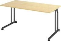 Schreibtisch Breno, manuelle H&ouml;heneinstellung, horizontaler Kabelkanal, B 1600 x T