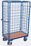 Vierwandwagen, Stahl/MDF-Platte, Enzianblau/Buche-Dekor, L 1000 x B 600 mm, Nutzh&ouml;he