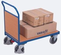 Sch&auml;fer Shop Select Stirnwandwagen, Stahl/MDF-Platte, Enzianblau/Buche-Dekor, L 880