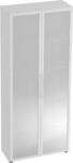 Glast&uuml;renschrank TARA, 5 Ordnerh&ouml;hen, B 800 x T 346 x H 1880 mm, lichtgrau
