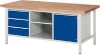 Werkbank Serie 8563, 3 Schubladen, 1 Fachboden, T&uuml;r mit Fachboden, T 900 mm