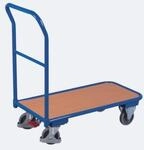 Leichter Schiebeb&uuml;gelwagen, Stahl/MDF-Platte, Enzianblau/Buche-Dekor, L 1000 x B 600