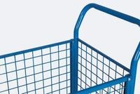 Vierwandwagen, Stahl/MDF-Platte, Enzianblau/Buche-Dekor, L 1000 x B 550 mm,