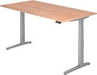 Schreibtisch TOPAS LINE, elektrisch h&ouml;henverstellbar, C-Fu&szlig;, B 2000 x T 1000 x H