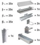 Werkzeughalter Set ADB, 110-teilig, f&uuml;r Lochw&auml;nde mit 4-Kantlochung 10 x 10...