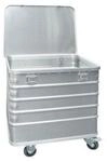 Transportwagen aus Aluminium, mit Scharnierdeckel, 229 l