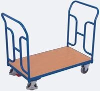 Doppel-Schiebeb&uuml;gelwagen, Stahl/MDF-Platte, Enzianblau/Buche-Dekor, L 850 x B 500
