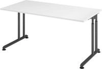 Schreibtisch Breno, manuelle H&ouml;heneinstellung, horizontaler Kabelkanal, B 1600 x T