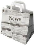 Tragetaschen Papstar Newsprint, bis 5 kg, mit Tragegriff, L 250 x B 260 x H 170 mm,