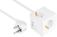 Steckdosenw&uuml;rfel Kabelmeister&reg; SW01-W020, 3 x Schuko-Buchse, 1 x USB-C mit 20 W, 1