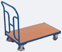 Schiebeb&uuml;gelwagen, Stahl/MDF-Platte, Enzianblau/Buche-Dekor, L 1030 x B 600 mm, mit