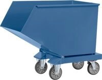 FETRA Muldenkipper 4703, 600 l, blau RAL 5007, mit Ablasshahn und Sieb 309077