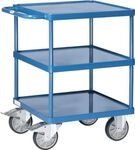 Tischwagen Fetra 2416W, bis 500 kg, 3 Etagen mit Wannen, Ladefl&auml;che L 600 x B 600