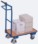 Klappb&uuml;gelwagen, Stahl/MDF-Platte, Enzianblau/Buche-Dekor, L 720 x B 450 mm,