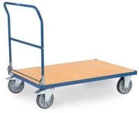 fetra&reg; Klappwagen, Ladefl&auml;che Holzwerkstoff, je 2 Lenk- & Bockrollen, 1200 x 800 mm