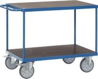 Tischwagen fetra&reg;, 2 Etagen, Lenk- & Bockrollen, bis 600 kg, Ladefl&auml;chen Sperrholz