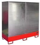 Gefahrstoffschrank BAUER GS-2, Stahlblech, unterfahrbar, f&uuml;r 2 x 200 l...