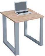 Schreibtisch, Rechteck, B&uuml;gelfu&szlig;, B 800 x T 500 x H 760 mm, Sonoma Eiche/silber