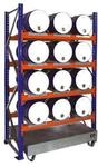 Fassregal BAUER 3006, Grundregal, Auffangwanne 200 l, 4 Ebenen, B 1510 x T 800...