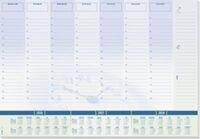 Sigel Papier-Schreibunterlage, Uhr, blau, ca. A2, Kalender 2026/2027/2028,