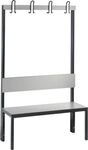 Garderobenbank Basic Plus, 1-seitig, R&uuml;ckenlehne, ohne Schuhrost, Fu&szlig;gestell