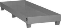 Stahl-Auffangwanne ohne Gitterrost, 2400 x 800 mm, grau RAL 7005