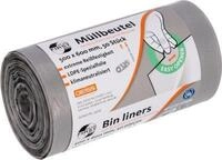 Deiss FIRST PLUS M&uuml;llbeutel, mit Tragegriff, LDPE, 14 &micro;m, grau, B 500 x H 600...