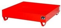 Stahl-Auffangwanne ohne Gitterrost, 1200 x 1200 mm, rot RAL 3000
