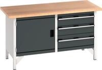 Bott Kastenwerkbank KW-1578-2.3, 3 geschlossene Schubladen, Fl&uuml;gelt&uuml;r,