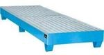 Stahl-Auffangwanne mit Gitterrost, 2400 x 800 mm, blau RAL 5012
