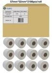 Etiketten G&G, kompatibel zu Zebra 800262-125, 57 x 32 mm, selbstklebend,