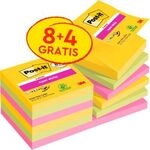 Sparpaket Post-it&reg; Haftnotizen Super Sticky Z-Notes R330-12SS-CARN, 76 x 76 mm,