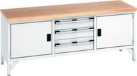 Bott Kastenwerkbank cubio, mit 3 Schubladen, Stahlgestell,...