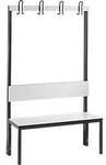 Garderobenbank Basic Plus, 1-seitig, R&uuml;ckenlehne, ohne Schuhrost, Fussgestell