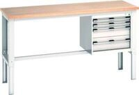 Bott Werkbank Cubio, manuell h&ouml;henverstellbar, Buche-Multiplexplatte, B 2000 x...