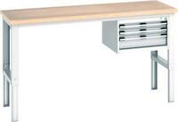 Bott Werkbank cubio, manuell h&ouml;henverstellbar, Buche-Multiplexplatte, B 2000 x...