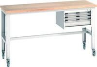 Bott Werkbank cubio mobil mit H&auml;ngeschrank, Buche-Multiplexplatte, B 2000 x T...