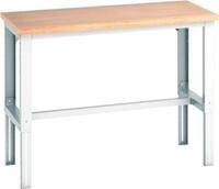 Bott Werkbank cubio, manuell h&ouml;henverstellbar, Buche-Multiplexplatte, B 1500 x T 750
