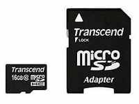 Transcend - Flash-Speicherkarte (microSDHC/SD-Adapter inbegriffen) - 16 GB - Class 10