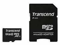 Transcend Premium - Flash-Speicherkarte (microSDHC/SD-Adapter inbegriffen) - 64 GB -