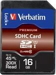 Verbatim Speicherkarte SDHC/SDXC Premium, Speicherkapazit&auml;t 16 GB