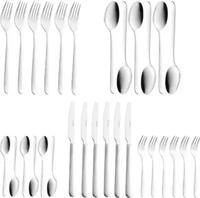 30-teiliges Besteckset f&uuml;r 6 Personen, Edelstahl 18/0, Klingenstahlmesser,...