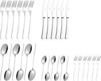 30-tlg Besteckset f&uuml;r 6 Pers.: Men&uuml;messer 2,0 mm Klingenstahl, L&ouml;ffel/Gabel 2,2