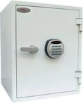 Feuerschutzschrank FS 1283 E, Elektronikschloss, Stahl, signalwei&szlig; RAL 9003