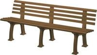Gartenbank, 4-Sitzer, L 2000 mm, braun