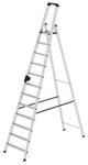 Munk Stufen-Stehleiter, Aluminium, einseitig begehbar, geriffelte Stufen, bis 150 kg,