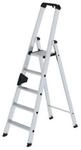 Munk Stufen-Stehleiter, Aluminium, einseitig begehbar, geriffelte Stufen, bis 150 kg,