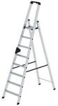 Munk Stufen-Stehleiter, Aluminium, einseitig begehbar, geriffelte Stufen, bis 150 kg,
